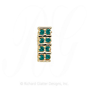 GS070 E - 14 Karat Gold Emerald Slide 